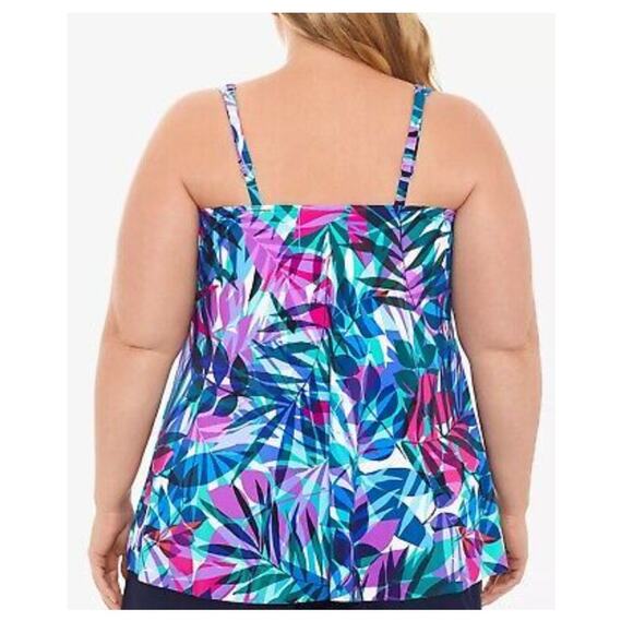 Swim Solutions Princess-Seam High-Low Swim Floral Tankini Prism Multi 20W - Picture 4 of 5